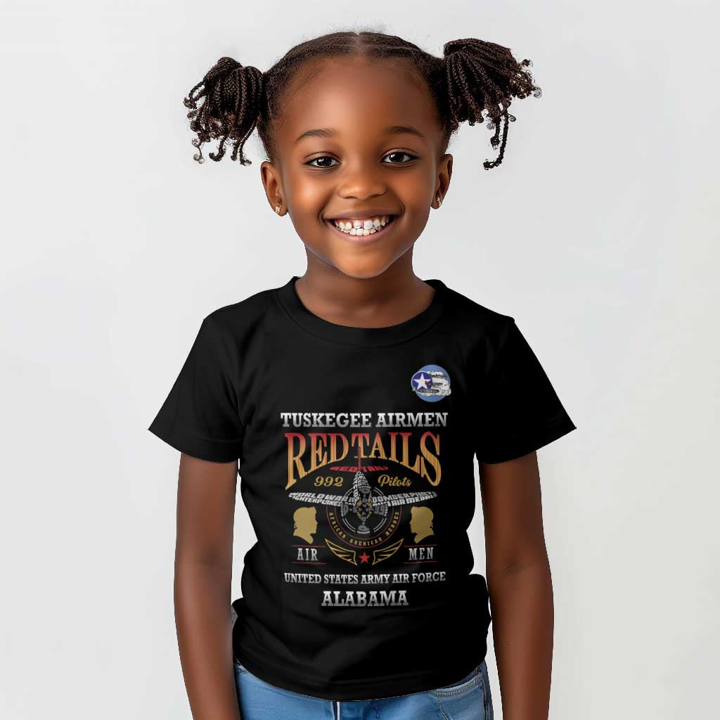 Personalized Red Tails Legacy Kid T shirt WWII Legacy Tribute - Black Color - African Pride