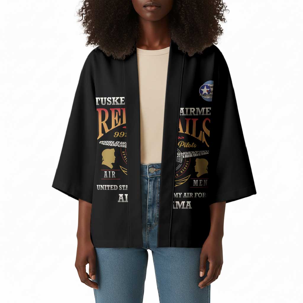 Personalized Red Tails Legacy Kimono Tuskegee Airmen WWII Heroes - Black Color