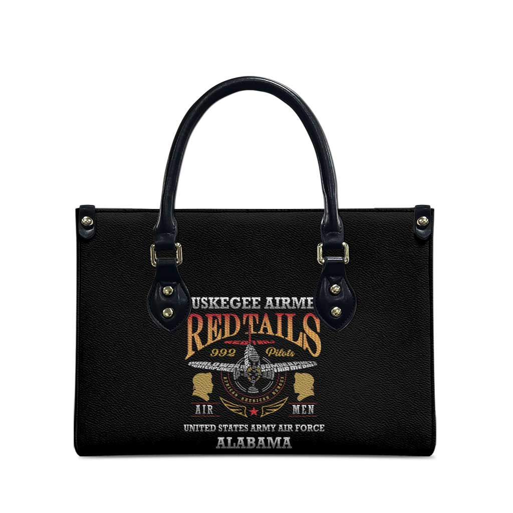 Red Tails Legacy Leather Bag Tuskegee Airmen WWII Heroes - Black Color