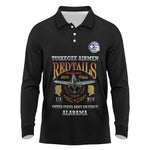 Personalized Red Tails Legacy Long Sleeve Polo Shirt WWII Legacy Tribute - Black Color - African Pride