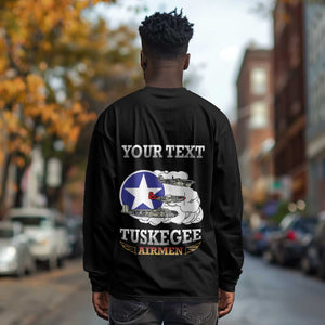 Personalized Red Tails Legacy Long Sleeve Shirt WWII Legacy Tribute - Black Color - African Pride