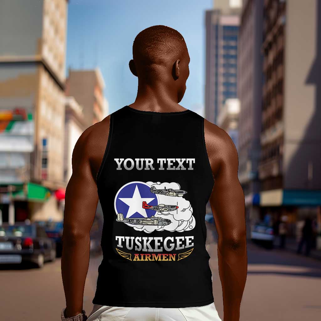 Personalized Red Tails Legacy Men Tank Top WWII Legacy Tribute - Black Color - African Pride