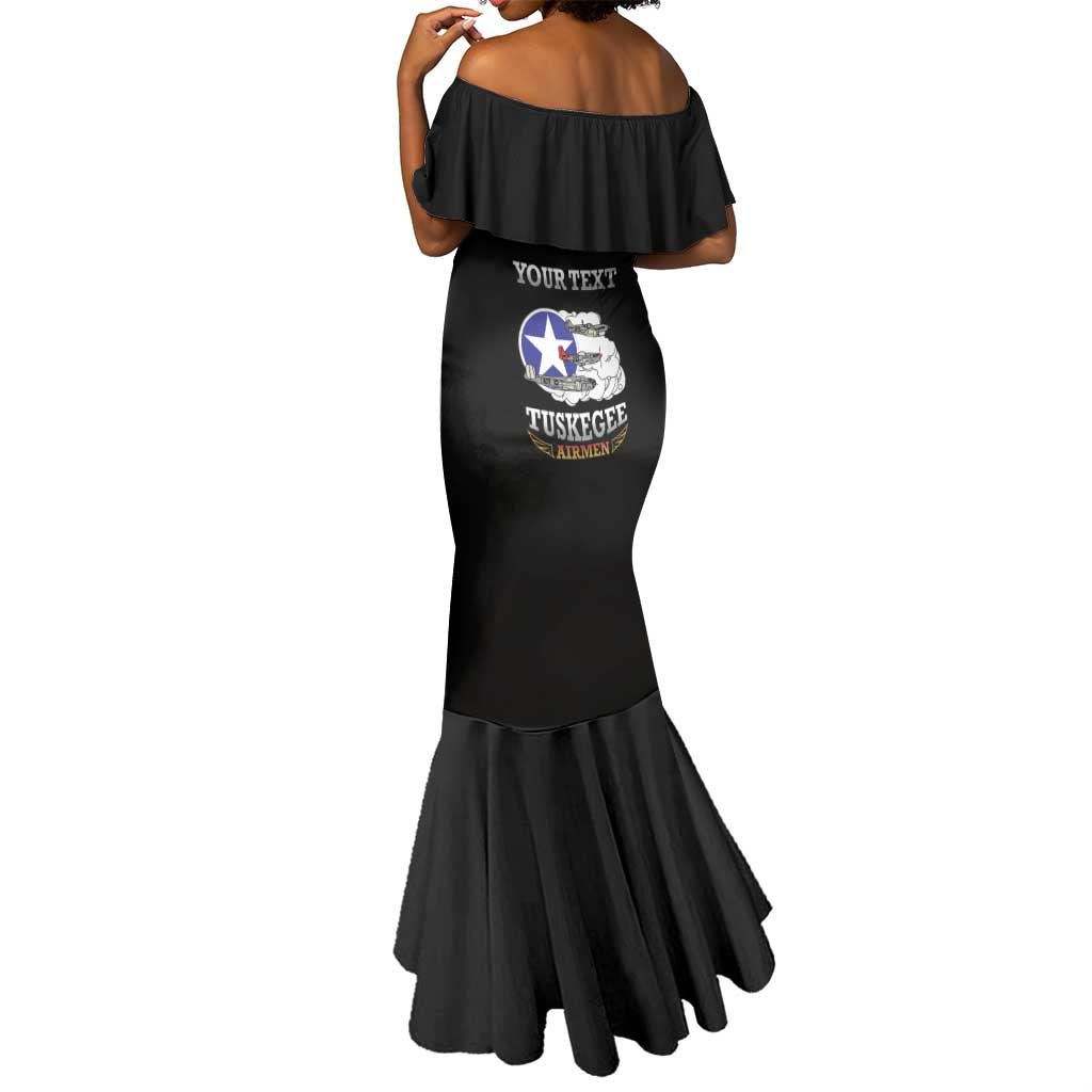 Personalized Red Tails Legacy Mermaid Dress WWII Legacy Tribute - Black Color - African Pride