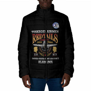 Personalized Red Tails Legacy Padded Jacket Tuskegee Airmen WWII Heroes - Black Color