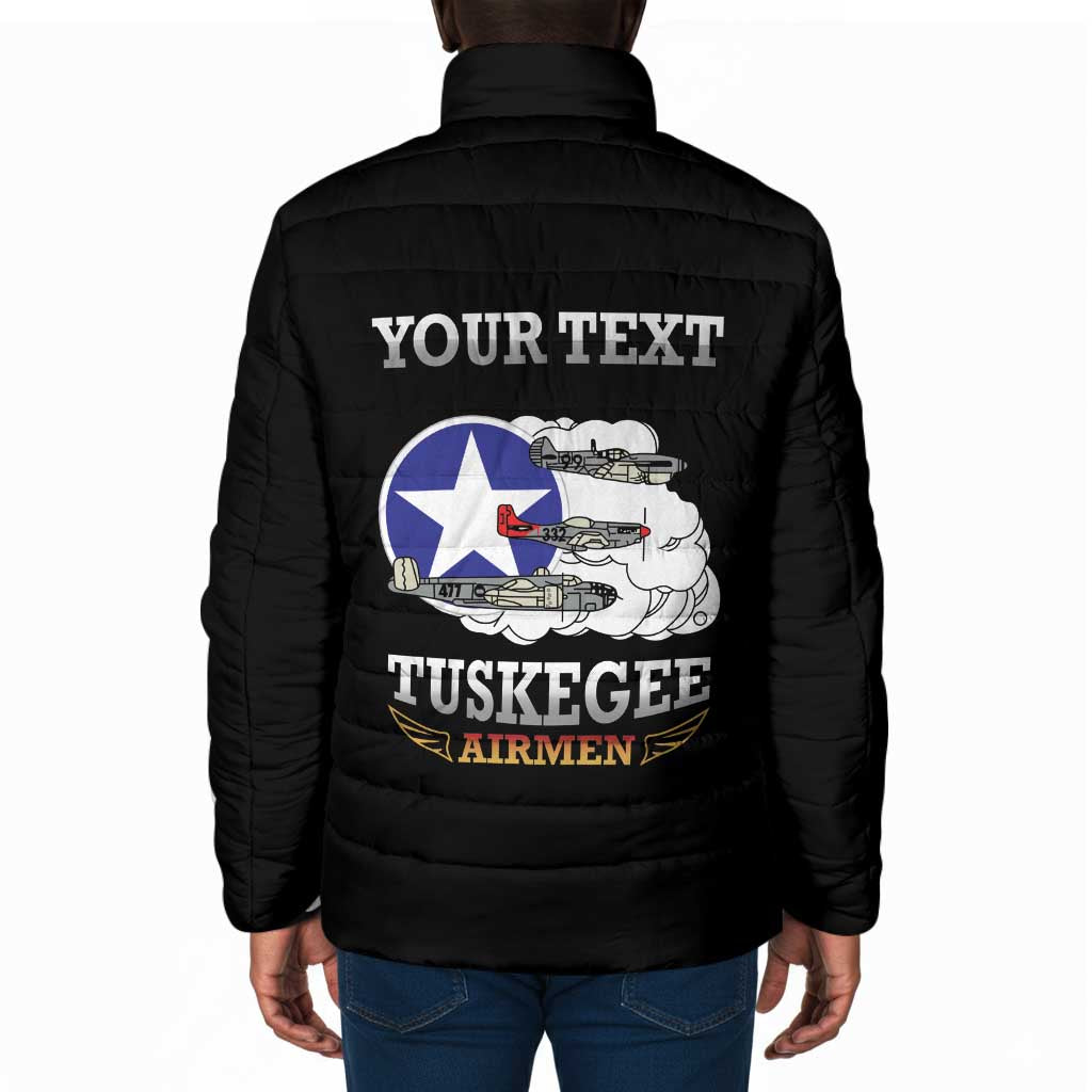 Personalized Red Tails Legacy Padded Jacket Tuskegee Airmen WWII Heroes - Black Color