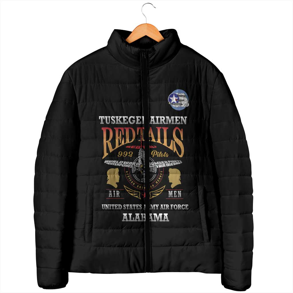 Personalized Red Tails Legacy Padded Jacket Tuskegee Airmen WWII Heroes - Black Color