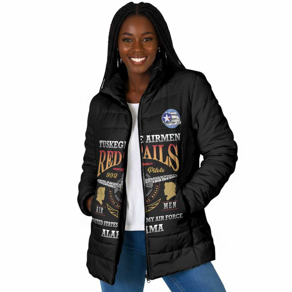 Personalized Red Tails Legacy Padded Jacket Tuskegee Airmen WWII Heroes - Black Color