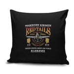 Red Tails Legacy Pillow Cover Tuskegee Airmen WWII Heroes - Black Color