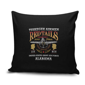 Red Tails Legacy Pillow Cover Tuskegee Airmen WWII Heroes - Black Color
