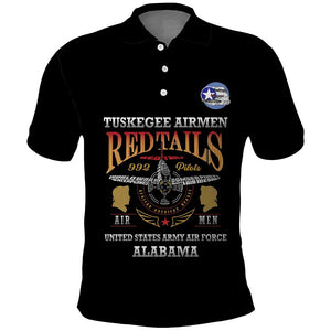 Personalized Red Tails Legacy Polo Shirt WWII Legacy Tribute - Black Color - African Pride