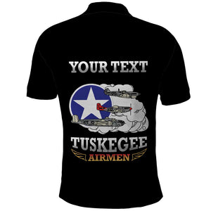Personalized Red Tails Legacy Polo Shirt WWII Legacy Tribute - Black Color - African Pride