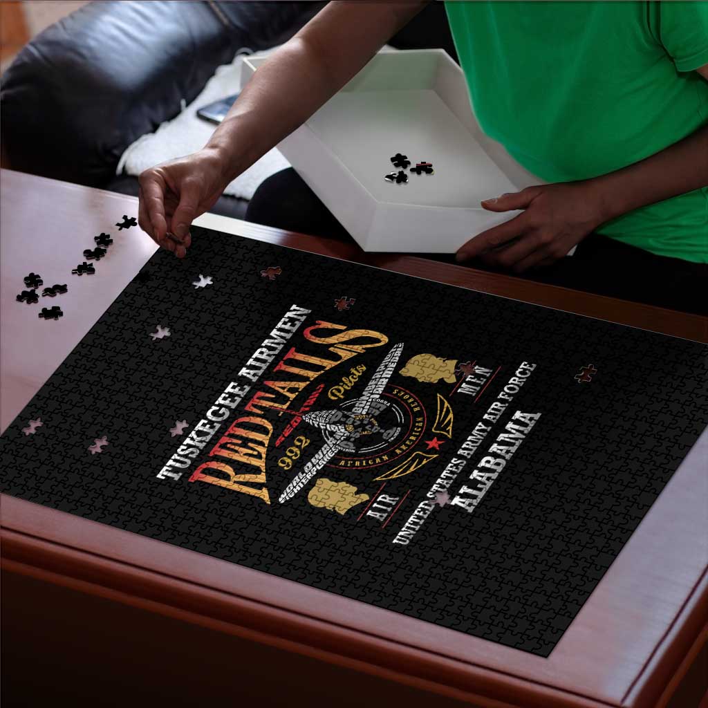 Red Tails Legacy Puzzle Tuskegee Airmen WWII Heroes - Black Color
