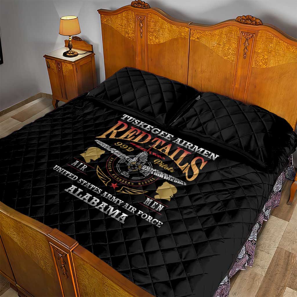 Red Tails Legacy Quilt Bed Set WWII Legacy Tribute - Black Color - African Pride
