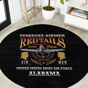 Red Tails Legacy Round Carpet WWII Legacy Tribute - Black Color - African Pride
