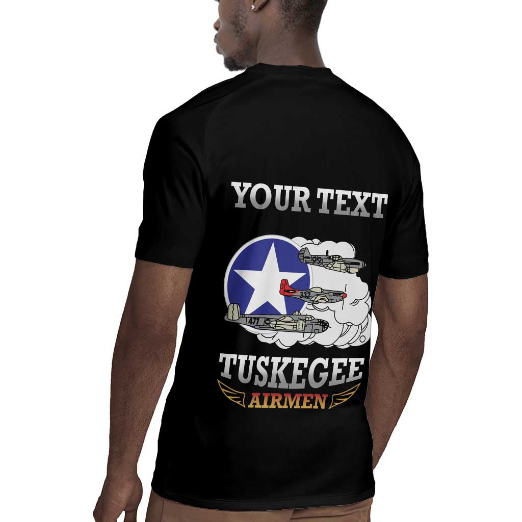 Personalized Red Tails Legacy Rugby Jersey WWII Legacy Tribute - Black Color - African Pride