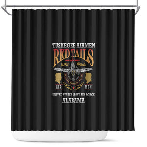 Red Tails Legacy Shower Curtain WWII Legacy Tribute - Black Color - African Pride