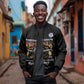 Personalized Red Tails Legacy Sleeve Zip Bomber Jacket WWII Legacy Tribute - Black Color - African Pride