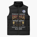Personalized Red Tails Legacy Sleeveless Puffer Jacket Tuskegee Airmen WWII Heroes - Black Color