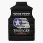 Personalized Red Tails Legacy Sleeveless Puffer Jacket Tuskegee Airmen WWII Heroes - Black Color