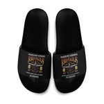 Red Tails Legacy Slide Sandals Tuskegee Airmen WWII Heroes - Black Color