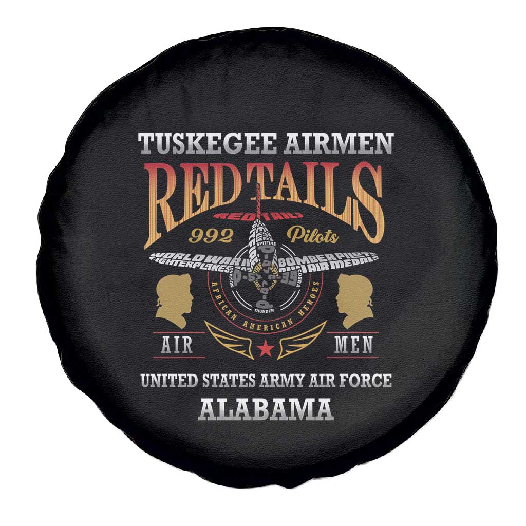 Red Tails Legacy Spare Tire Cover WWII Legacy Tribute - Black Color - African Pride