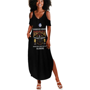 Personalized Red Tails Legacy Summer Maxi Dress WWII Legacy Tribute - Black Color - African Pride