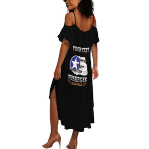 Personalized Red Tails Legacy Summer Maxi Dress WWII Legacy Tribute - Black Color - African Pride