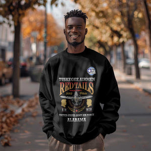 Personalized Red Tails Legacy Sweatshirt WWII Legacy Tribute - Black Color - African Pride