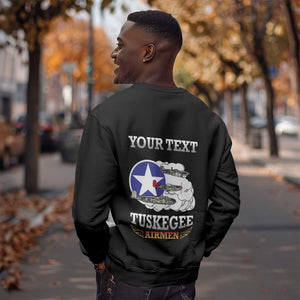 Personalized Red Tails Legacy Sweatshirt WWII Legacy Tribute - Black Color - African Pride