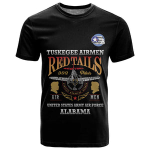 Personalized Red Tails Legacy T shirt WWII Legacy Tribute - Black Color - African Pride