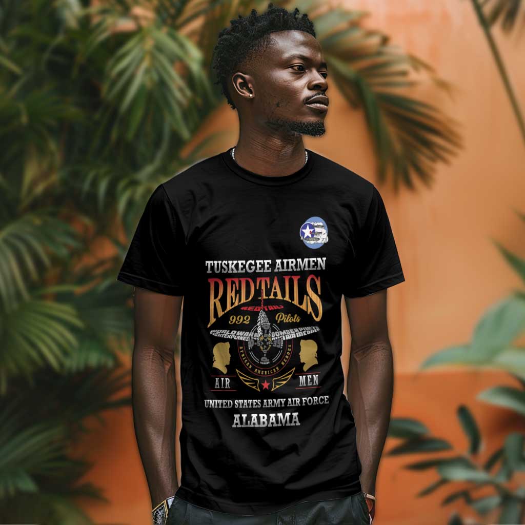 Personalized Red Tails Legacy T shirt WWII Legacy Tribute - Black Color - African Pride