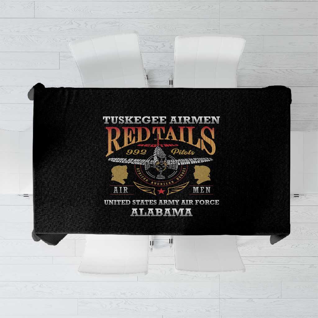 Red Tails Legacy Tablecloth WWII Legacy Tribute - Black Color - African Pride