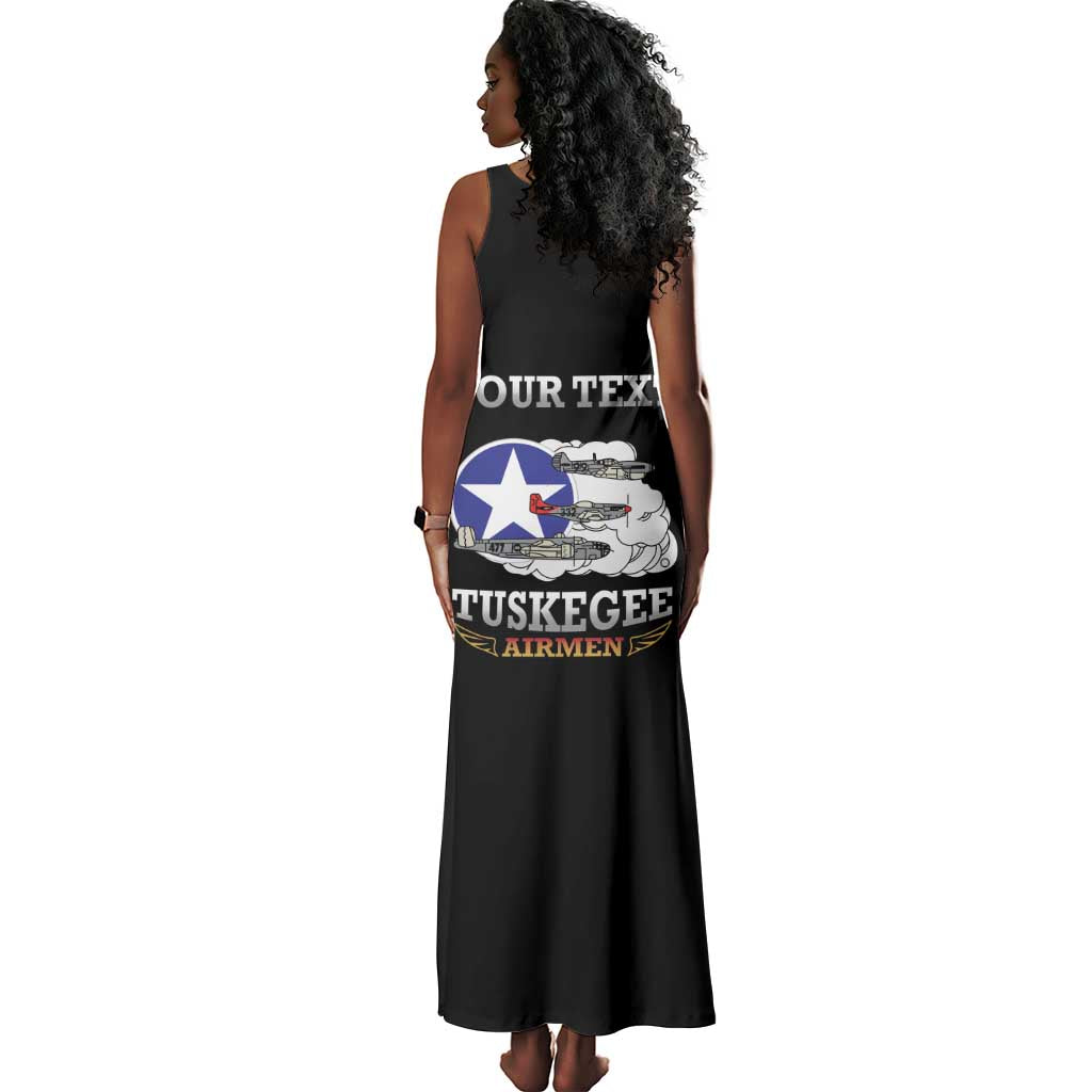 Personalized Red Tails Legacy Tank Maxi Dress WWII Legacy Tribute - Black Color - African Pride