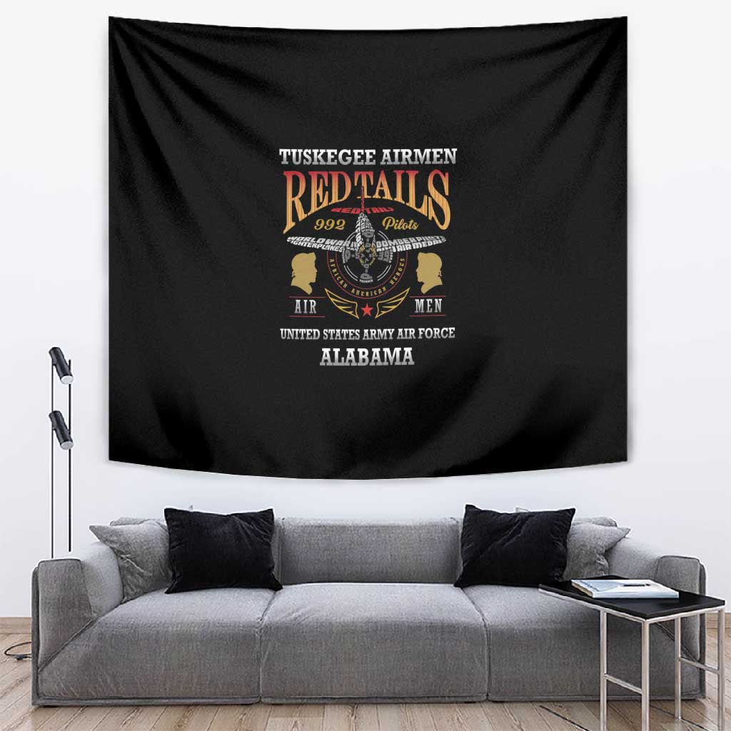 Red Tails Legacy Tapestry WWII Legacy Tribute - Black Color - African Pride