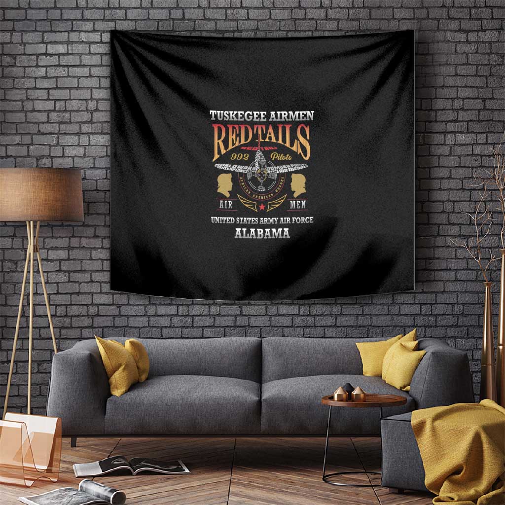Red Tails Legacy Tapestry WWII Legacy Tribute - Black Color - African Pride