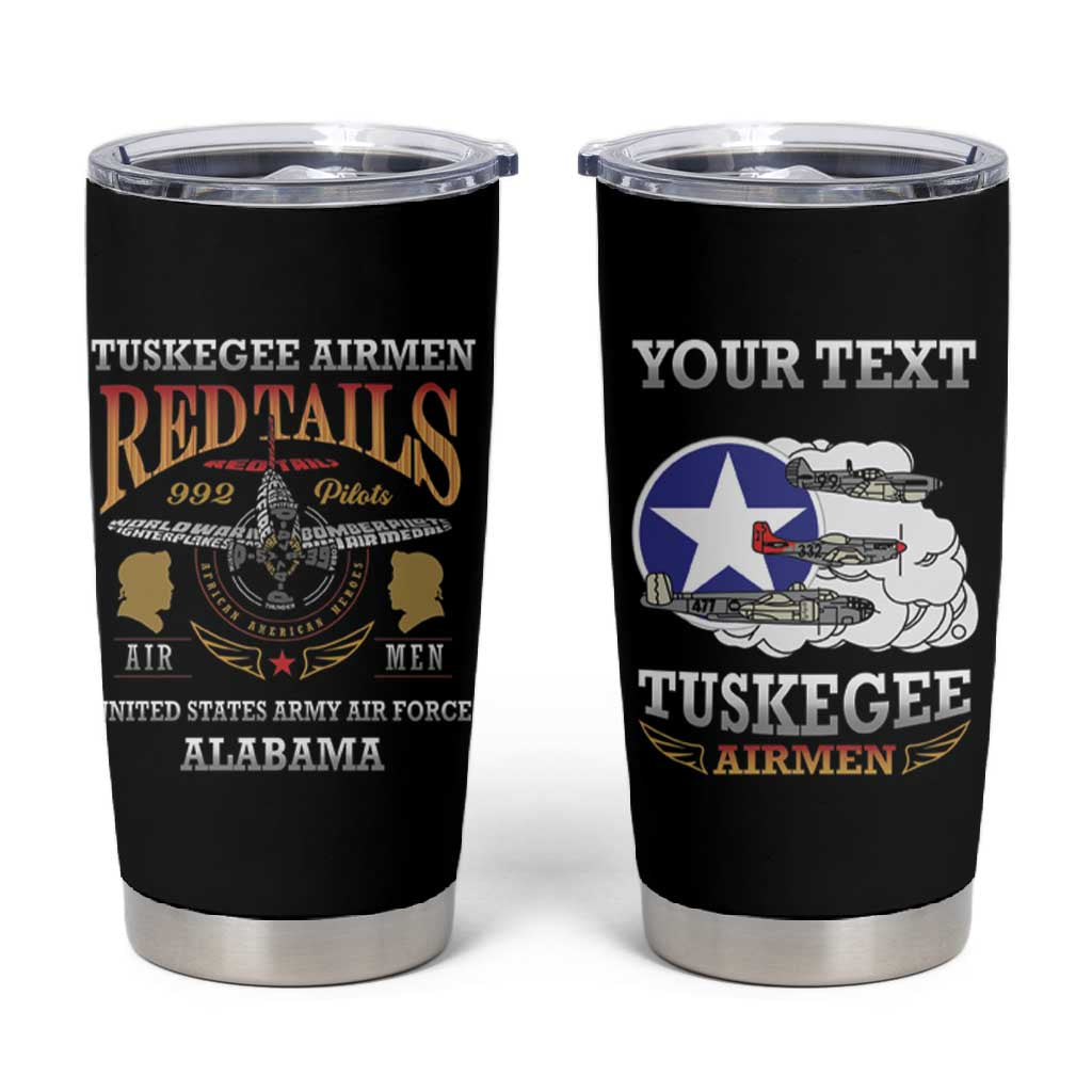 Personalized Red Tails Legacy Tumbler Cup WWII Legacy Tribute - Black Color - African Pride