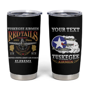 Personalized Red Tails Legacy Tumbler Cup WWII Legacy Tribute - Black Color - African Pride