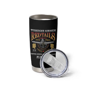 Personalized Red Tails Legacy Tumbler Cup WWII Legacy Tribute - Black Color - African Pride