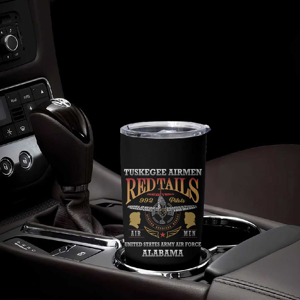 Personalized Red Tails Legacy Tumbler Cup WWII Legacy Tribute - Black Color - African Pride
