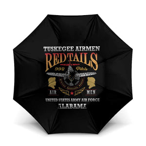 Red Tails Legacy Umbrella Tuskegee Airmen WWII Heroes - Black Color