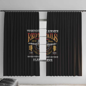 Red Tails Legacy Window Curtain WWII Legacy Tribute - Black Color - African Pride