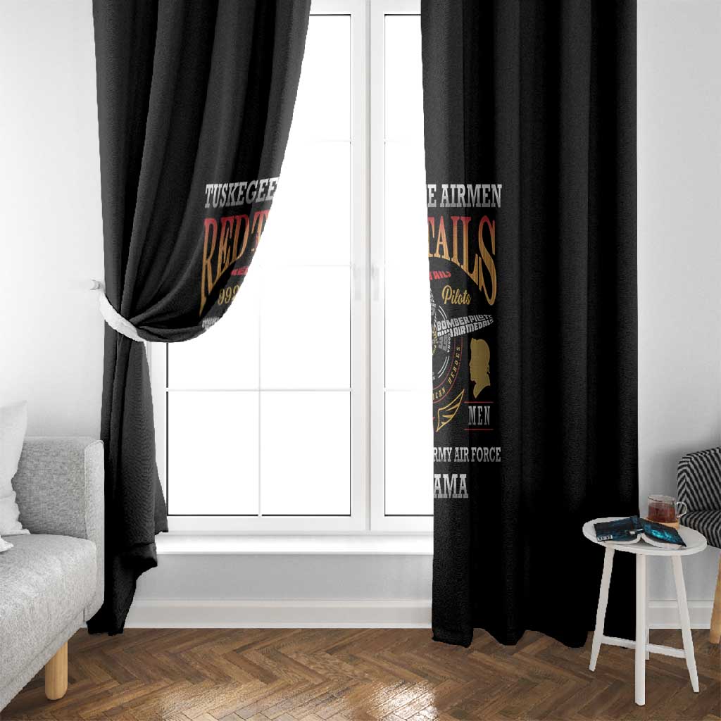 Red Tails Legacy Window Curtain WWII Legacy Tribute - Black Color - African Pride