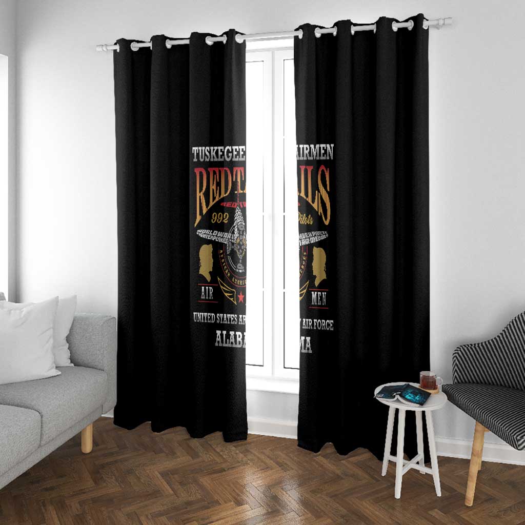 Red Tails Legacy Window Curtain WWII Legacy Tribute - Black Color - African Pride