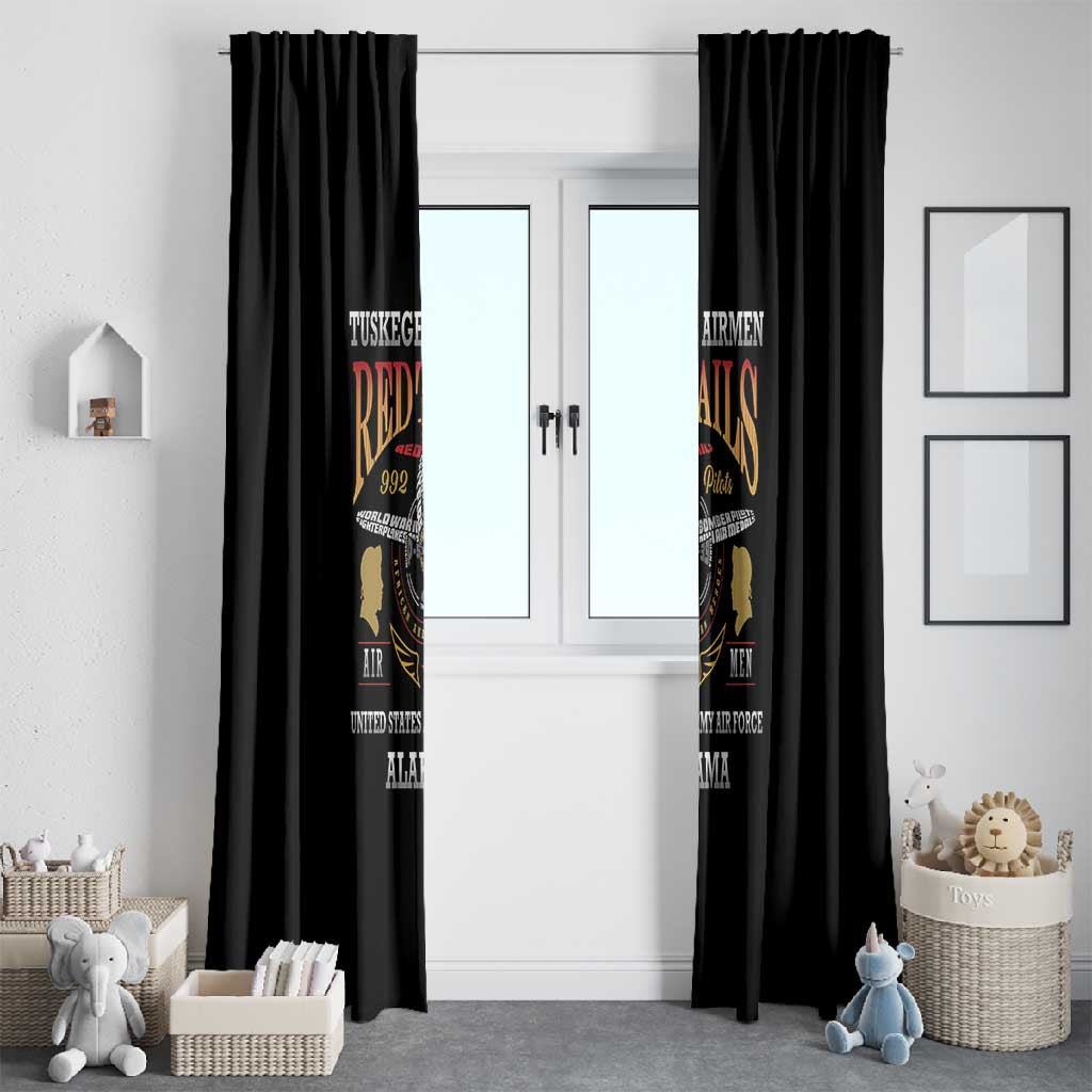 Red Tails Legacy Window Curtain WWII Legacy Tribute - Black Color - African Pride