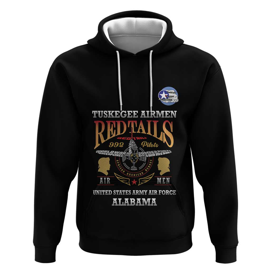 Personalized Red Tails Legacy Zip Hoodie WWII Legacy Tribute - Black Color - African Pride
