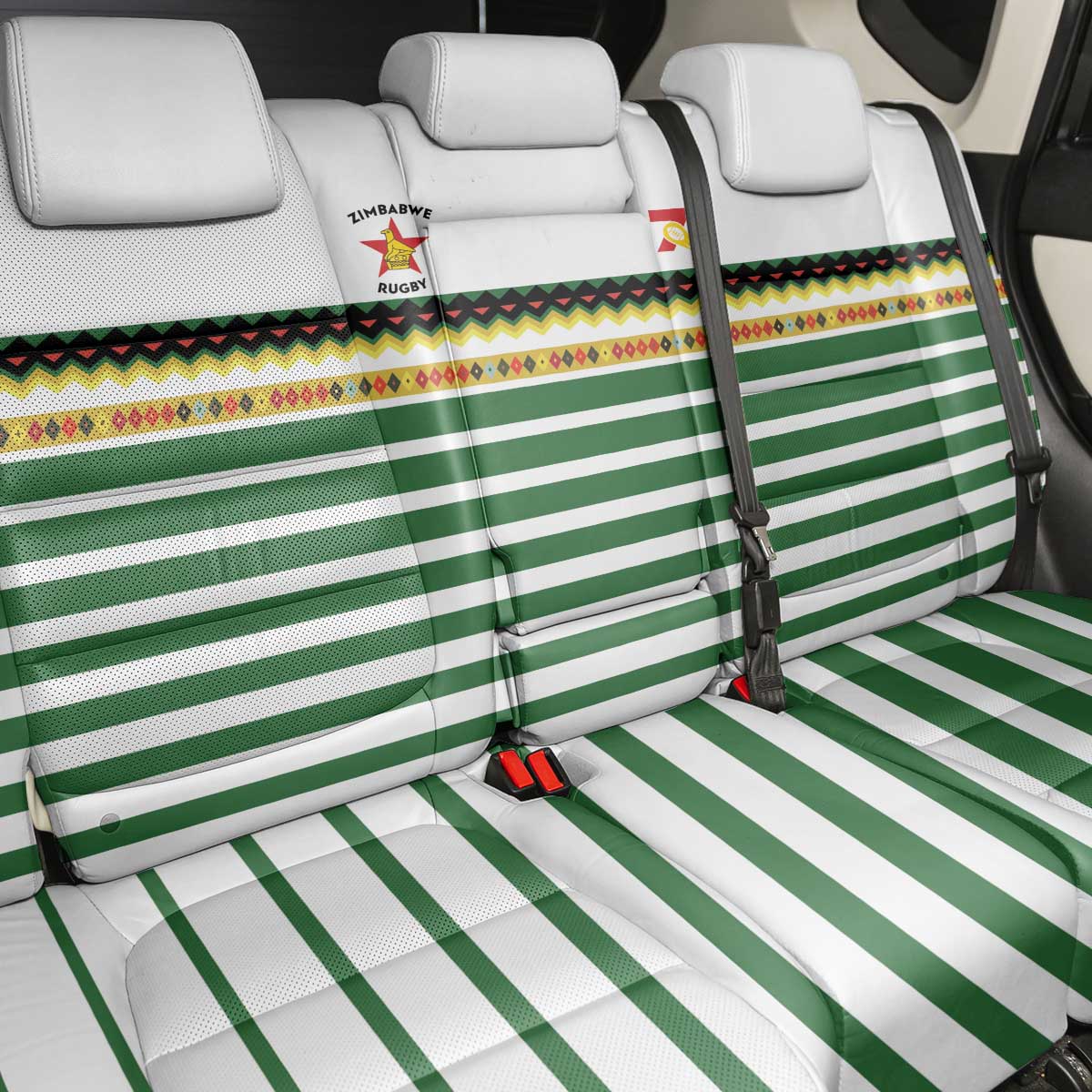 Zimbabwe Rugby Sevens Back Car Seat Cover Go Cheetahs - African Pride