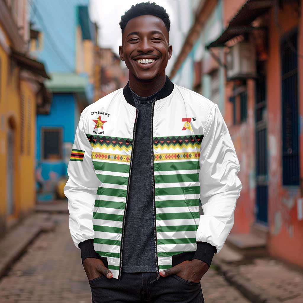 Zimbabwe Rugby Sevens Custom Bomber Jacket Go Cheetahs - African Pride
