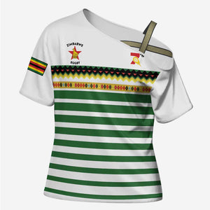 Zimbabwe Rugby Sevens Custom Cross Shoulder Shirt Go Cheetahs Go