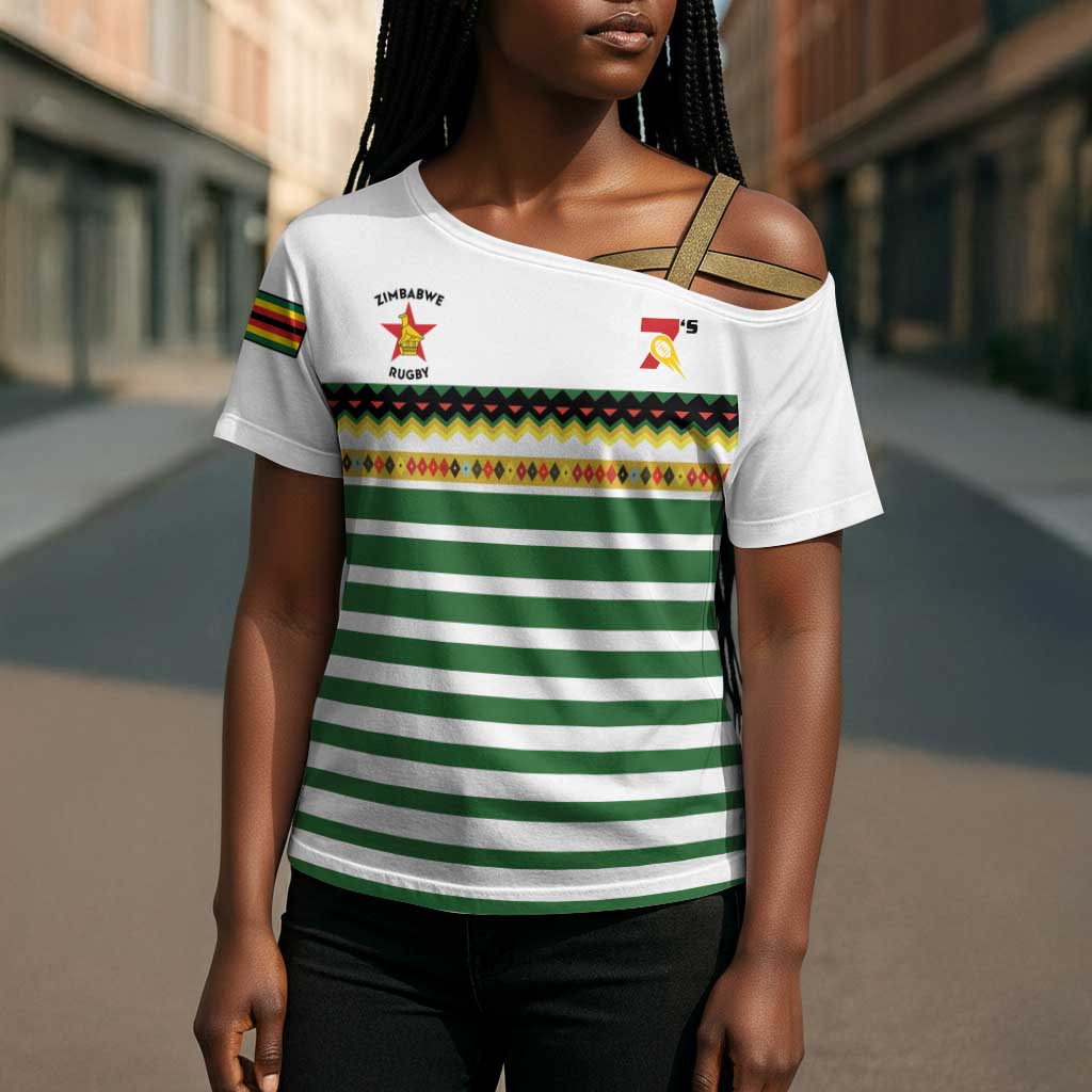 Zimbabwe Rugby Sevens Custom Cross Shoulder Shirt Go Cheetahs Go