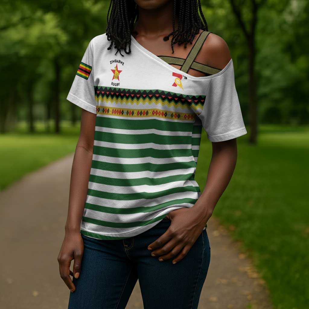 Zimbabwe Rugby Sevens Custom Cross Shoulder Shirt Go Cheetahs Go